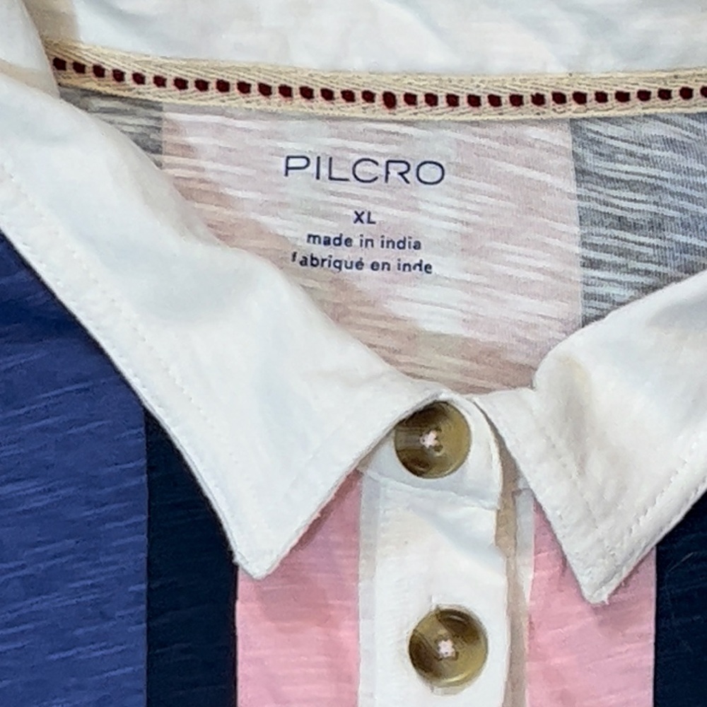 Anthropologie Pilcro Women’s Rugby Polo Wide 3/4 Sleeves Top Size XL - Picture 7 of 10